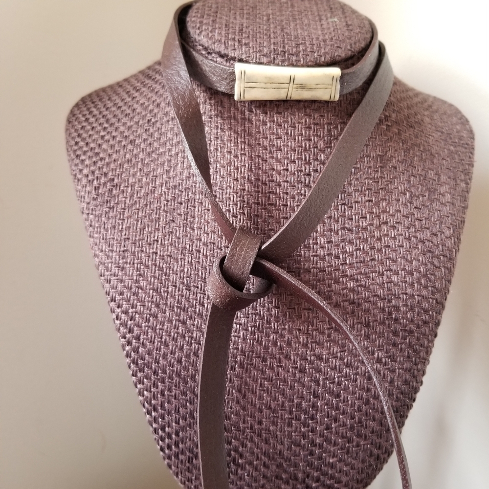 One of a Kind, Goddess freestyle leather necklace